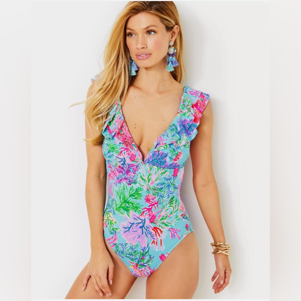 NWT Lilly Pulitzer Colorful Floral One Piece Swimsuit